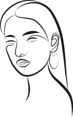 Line art women faces