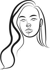 Line art women faces