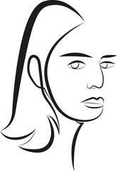 Line art women faces