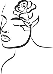 Line art women faces