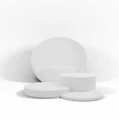 3d minimal scene stand podium showcase presentation product isolated object. 3d rendering illustration.