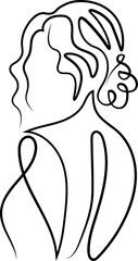 One Line Female Body Line Art Vector Woman