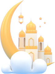 Eid al-Adha official holidays which are celebrated within Islam. 3d illustration of Eid al-Adha