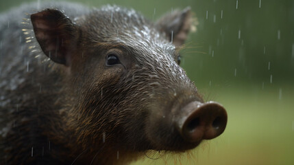 Aardvark in the rain