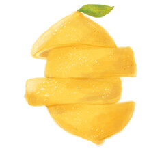 Fototapeta na wymiar Painting lemon fruit - PNG 