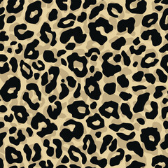 Leopard skin seamless pattern. Vector illustration background. 