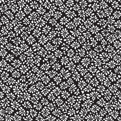 Stamped Batik floral seamless pattern. Vector illustration background