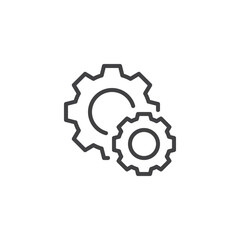 Two gears line icon