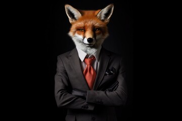 Obraz premium fox posing in business suit