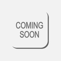 Coming Soon Icon Banner - Vector, Text Sign & Symbol Illustration.   