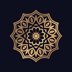 Golden arabesque Luxury geometric gold mandala background