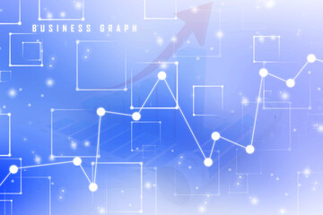 Business Growth graph on technology background, Futuristic raise arrow chart digital transformation abstract technology background. Big data and business growth currency stock and investment economy