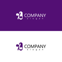 Futuristic purple colour logo vector design