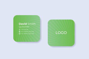 Obraz premium Clean Style Modern Corporate Rounded Square Business Card Vector Template