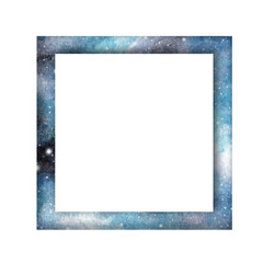 Galaxy sky square border. Night sky frame.