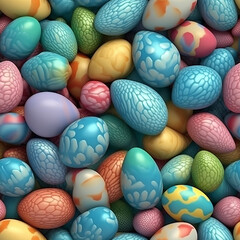 Fototapeta na wymiar colorful eggs easter reptile created with generative AI