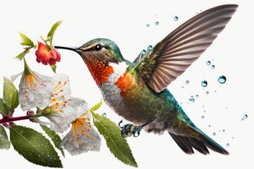 Obraz premium hummingbird and flower