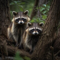 raccoon in the forest