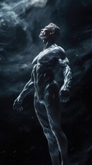 Greek Mythology ,Prometheus' Fire Theft, Dark Ambiance background. Gen AI