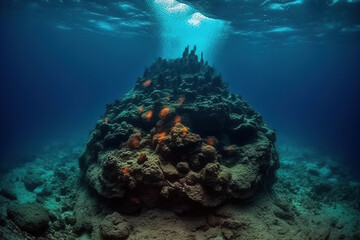 Naklejka na ściany i meble Underwater lava flow