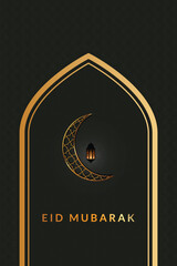 Eid mubarak banner design. Vector illustration of a eid greeting template