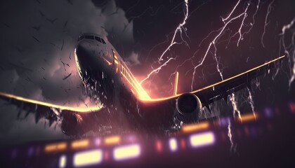 Jet planes and air travel storm (ai generate)