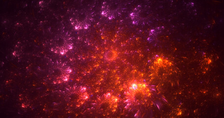 3D rendering abstract colorful fractal light background