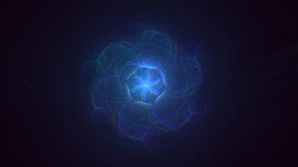 3D rendering abstract multicolor technology fractal light background