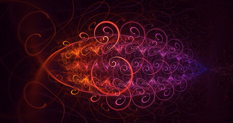 3D rendering abstract fractal light background