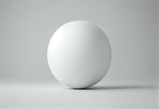 White Sphere on white background. Sphere mockup. 3d illustration. Generative AI
