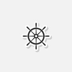 Steering ship wheel sticker icon