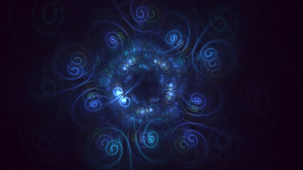 3D rendering abstract colorful fractal light background