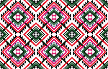 Ikat elephant pattern Geometric ethnic oriental traditional Design for background,carpet,wallpaper,clothing,wrapping,Batik,fabric,Vector illustration.embroidery style.