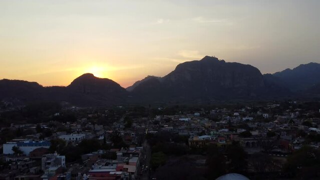 aerial view of rocky mountains in tlayacapan morelos