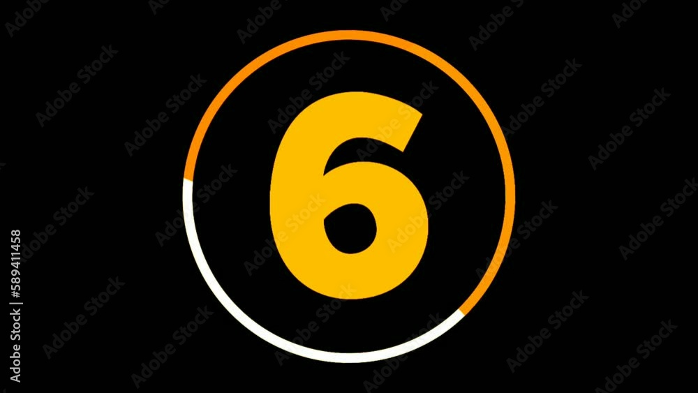 Leinwandbilder animation countdown number ten 10 to one 1 motion graphics on black background.10 second for timer v