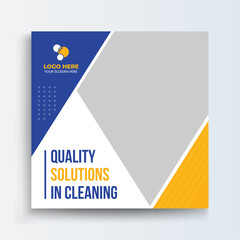 Cleaning Service Company home and hotel cleaning social media post banner. Cleaning service marketing post banner design. Home Cleaning social media post banner.