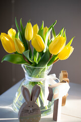 bouquet of tulips with easter vipes