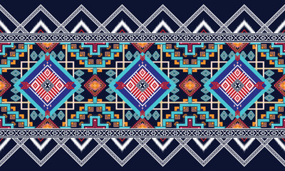 Ikat ethnic vector abstract beautiful art. Ikat seamless pattern for background,fabric,wrapping,clothing,wallpaper,Batik,carpet,embroidery style