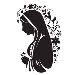 Virgin Mary, Our Lady. Vector illustration silhouette svg, laser cutting cnc. - obrazy, fototapety, plakaty