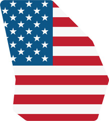 Obraz premium outline drawing of georgia state map on usa flag.