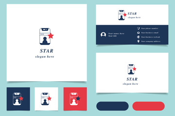 Star logo design with editable slogan. Branding book and business card template.