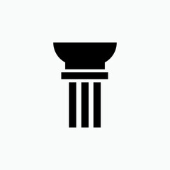 Pillar Icon. Justice, Column Sign. Ancient Structures, Architecture Symbol - Vector