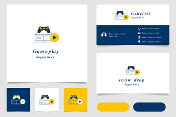 Gameplay logo design with editable slogan. Branding book and business card template.