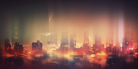 Fototapeta na wymiar Abstract night light city , Generative Ai