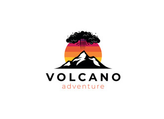 Eruption Volcano Mountain Logo Design Template. Volcano Vector Logo © AlvinStd.