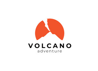 Eruption Volcano Mountain Logo Design Template. Volcano Vector Logo © AlvinStd.