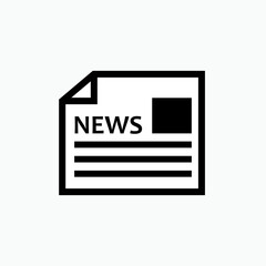 Newspaper Icon. News or  Information Illustration,  As A Simple Vector Sign & Trendy Symbol for Design,  Websites, Presentation or Apps Elements.    