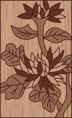 木彫り風花札　長月　菊　9月　菊のカス