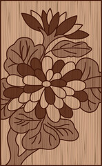 木彫り風花札　長月　菊　9月　菊のカス