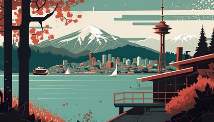 Seattle cityscape (ai generate)